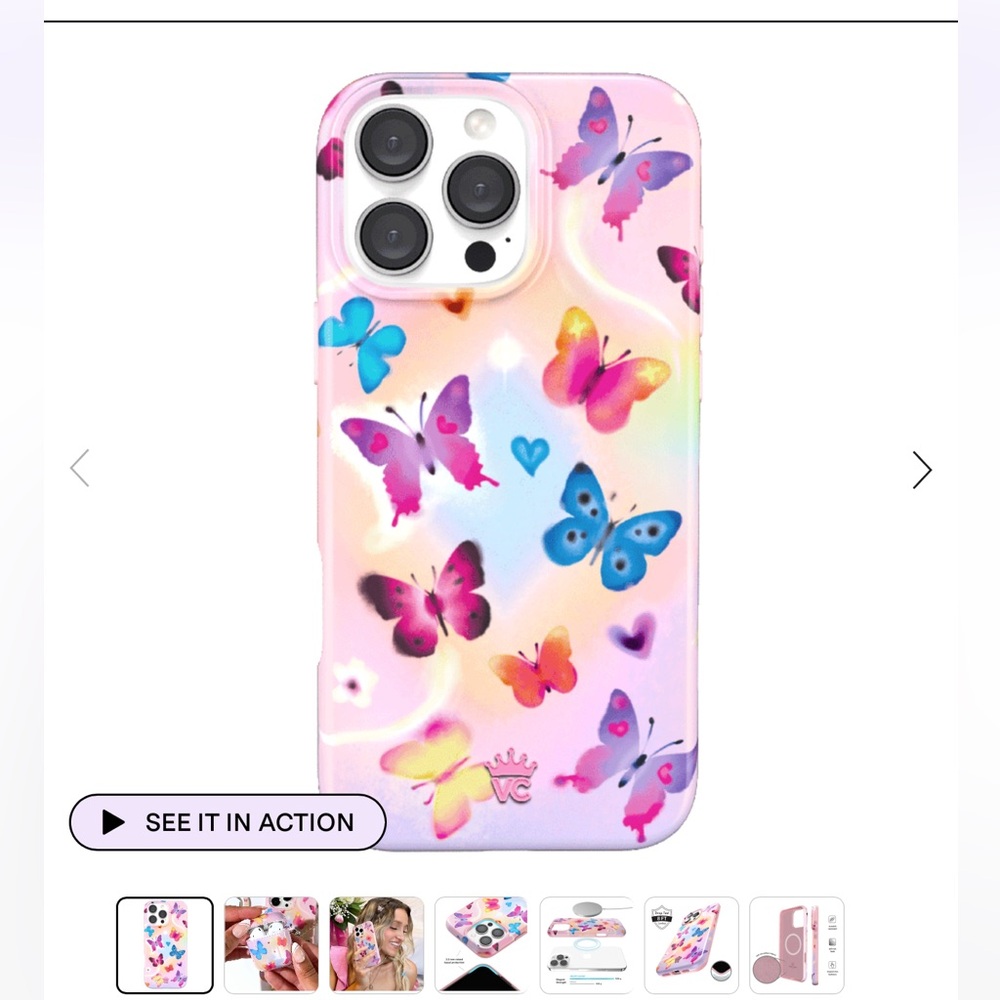 Velvet Caviar aura butterfly Pink iPhone 16 pro max case hardshell - Picture 2 of 9